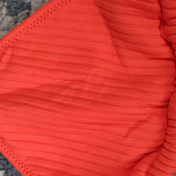 Red Rib Vinca candy string bathing suit top - Picture 7 of 9